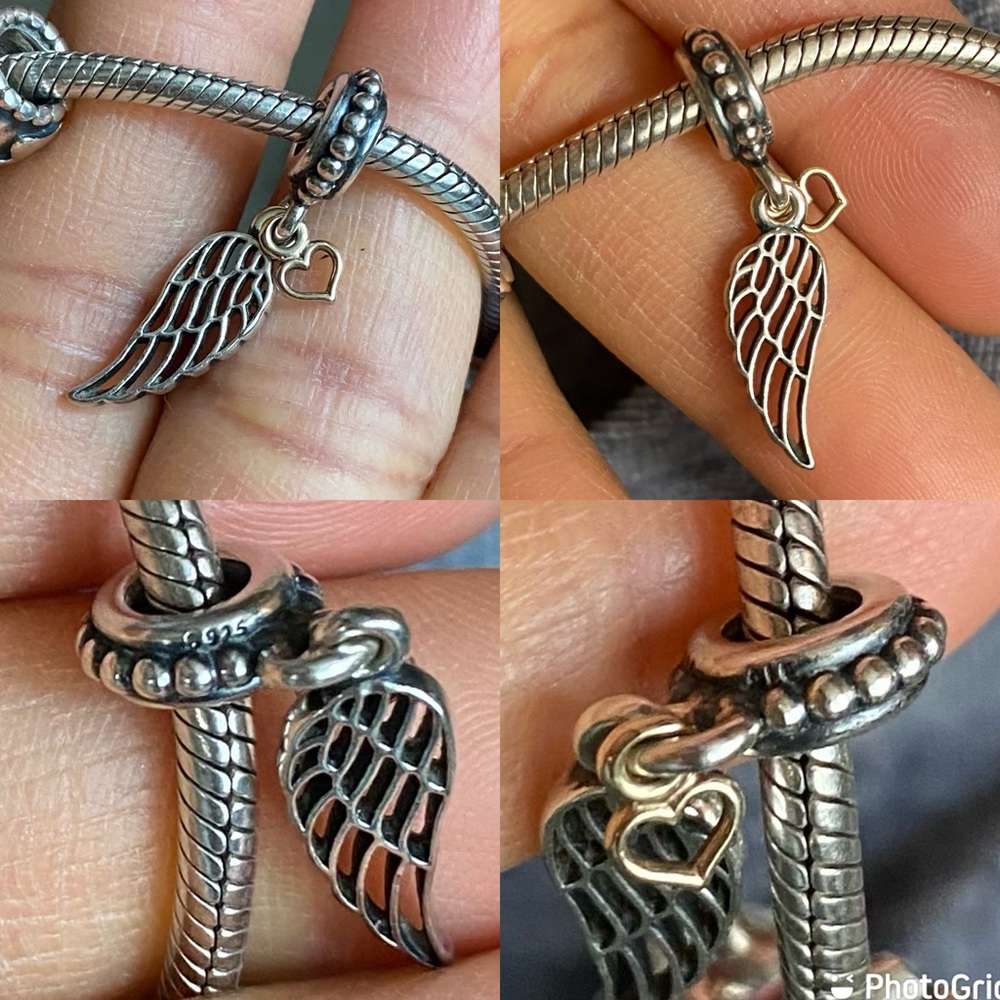 Authentic Pandora Snake Bracelet With 4 Pandora C… - image 6